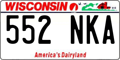 WI license plate 552NKA