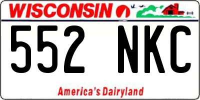 WI license plate 552NKC