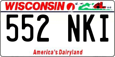 WI license plate 552NKI