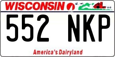 WI license plate 552NKP