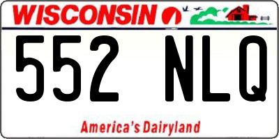 WI license plate 552NLQ