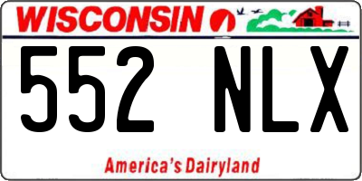 WI license plate 552NLX