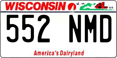 WI license plate 552NMD