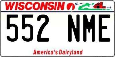 WI license plate 552NME