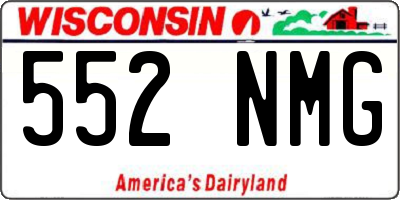 WI license plate 552NMG