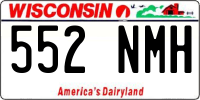 WI license plate 552NMH