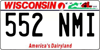 WI license plate 552NMI