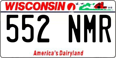 WI license plate 552NMR