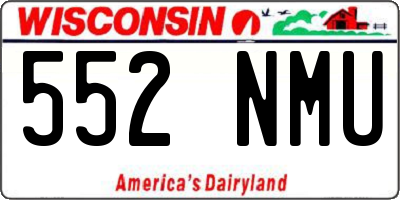 WI license plate 552NMU
