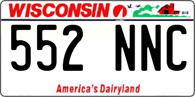 WI license plate 552NNC