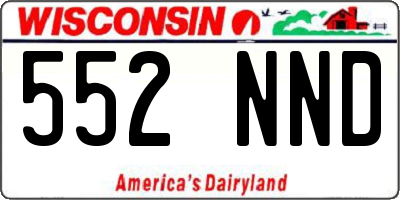 WI license plate 552NND