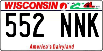 WI license plate 552NNK