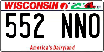 WI license plate 552NNO