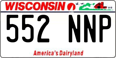 WI license plate 552NNP