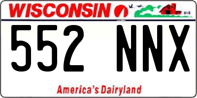 WI license plate 552NNX