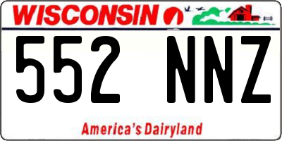 WI license plate 552NNZ