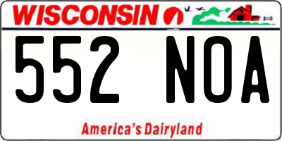 WI license plate 552NOA