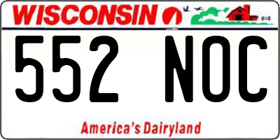 WI license plate 552NOC
