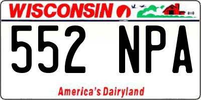 WI license plate 552NPA