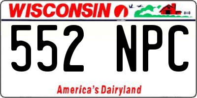 WI license plate 552NPC