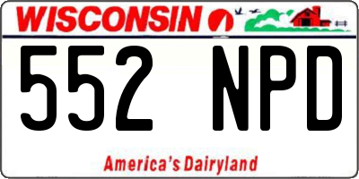 WI license plate 552NPD