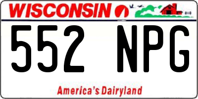 WI license plate 552NPG