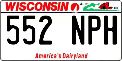 WI license plate 552NPH