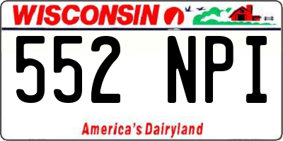 WI license plate 552NPI