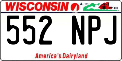 WI license plate 552NPJ