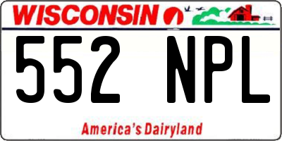 WI license plate 552NPL