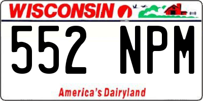 WI license plate 552NPM