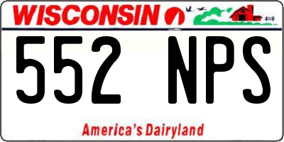 WI license plate 552NPS