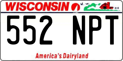 WI license plate 552NPT