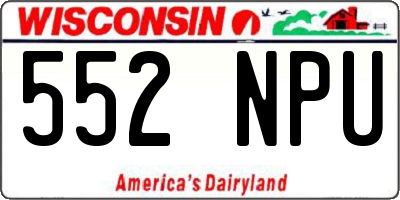 WI license plate 552NPU