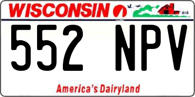 WI license plate 552NPV