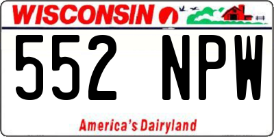 WI license plate 552NPW