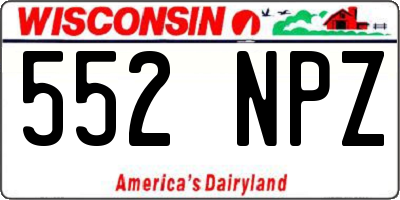 WI license plate 552NPZ