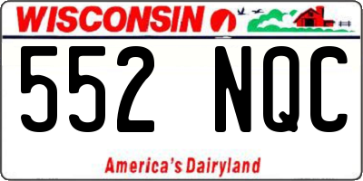 WI license plate 552NQC