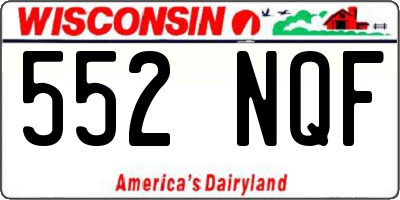WI license plate 552NQF