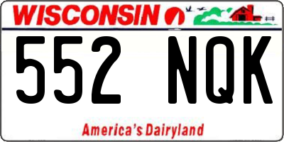 WI license plate 552NQK