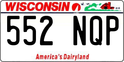 WI license plate 552NQP