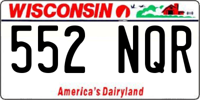 WI license plate 552NQR