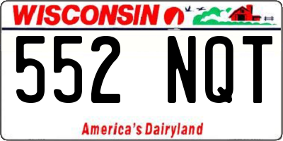 WI license plate 552NQT