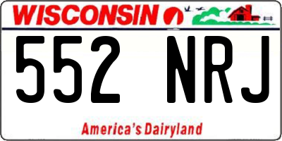 WI license plate 552NRJ