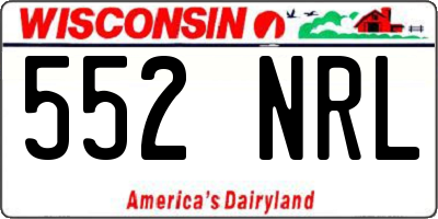 WI license plate 552NRL