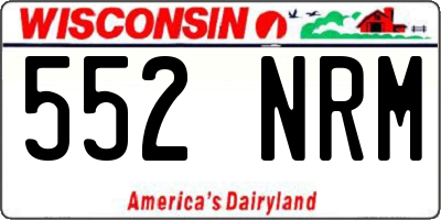 WI license plate 552NRM