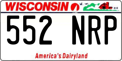 WI license plate 552NRP
