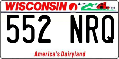 WI license plate 552NRQ