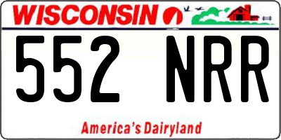 WI license plate 552NRR