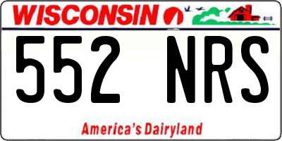 WI license plate 552NRS